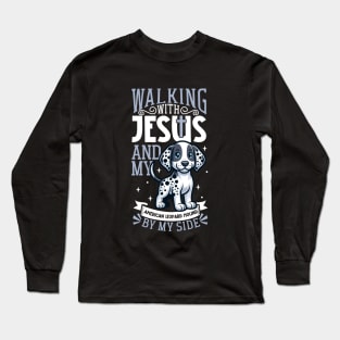 Jesus and dog - American Leopard Hound Long Sleeve T-Shirt